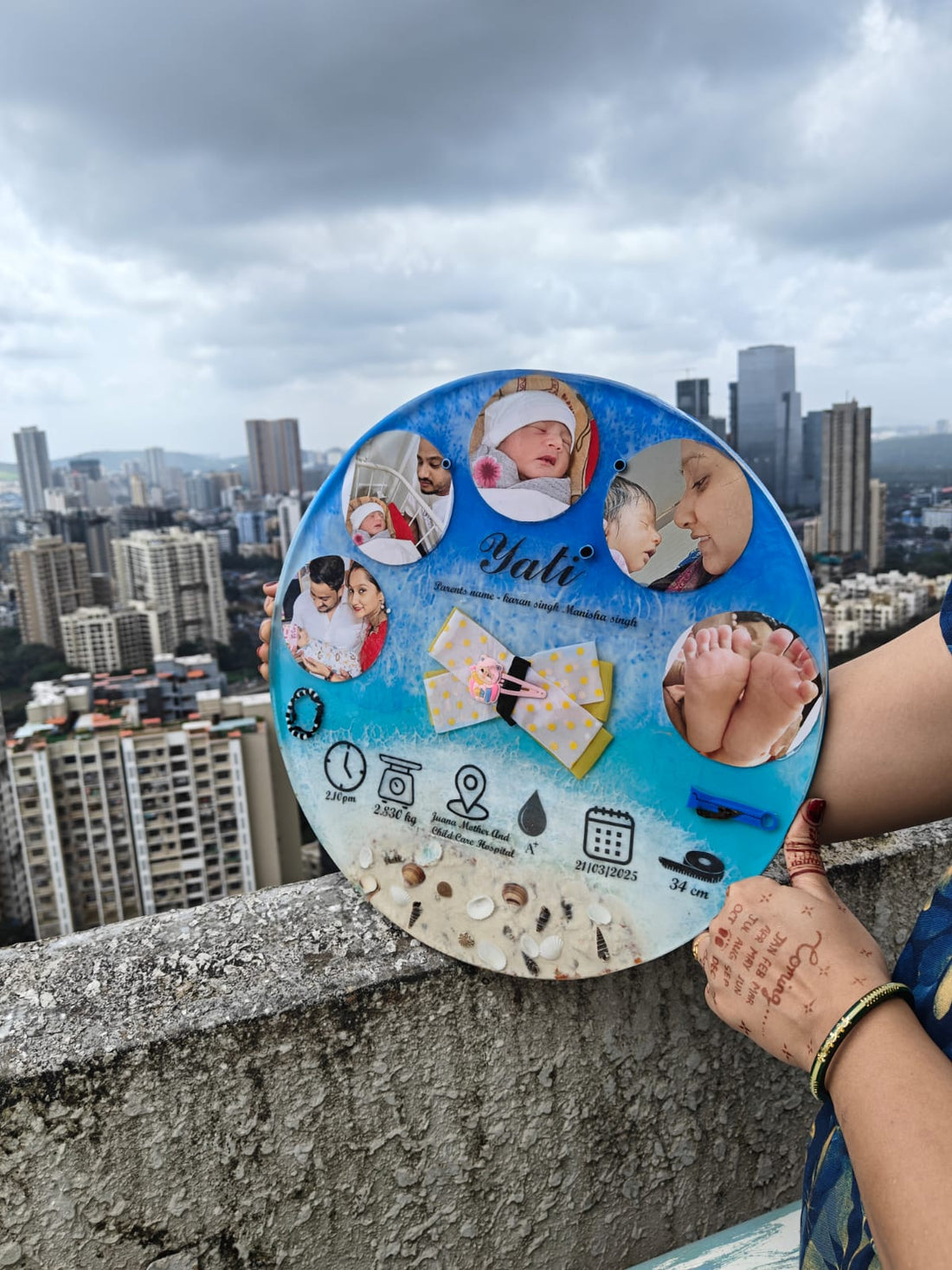 Custom Resin Baby Birth Details Plaque – Personalized Keepsake