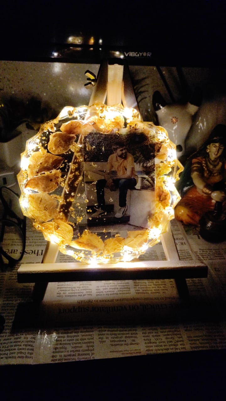 Handcrafted Resin Frame – Personalized Keepsake with Photo & Decorative Accents