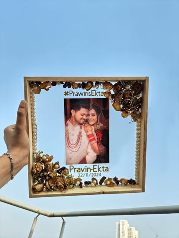 Resin Varmala Preservation Frame – Wedding Keepsake with Photo & Invitations